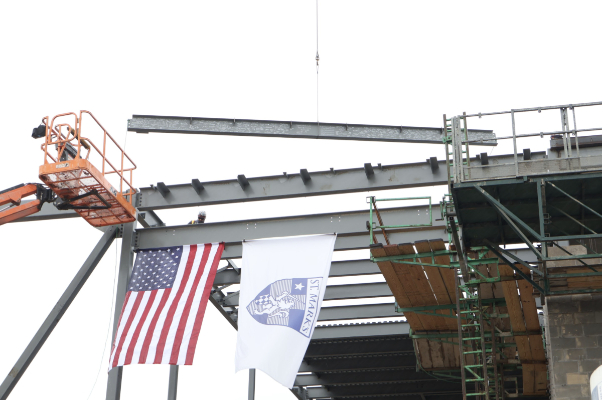 The final beam was lifted into place after all of the members of the class of 2024 signed it.